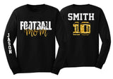 Glitter Football Mom Shirt | Football Shirts | Glitter Football Long Sleeve Shirt | Football Bling | Football Spirit Wear | Customize Colors