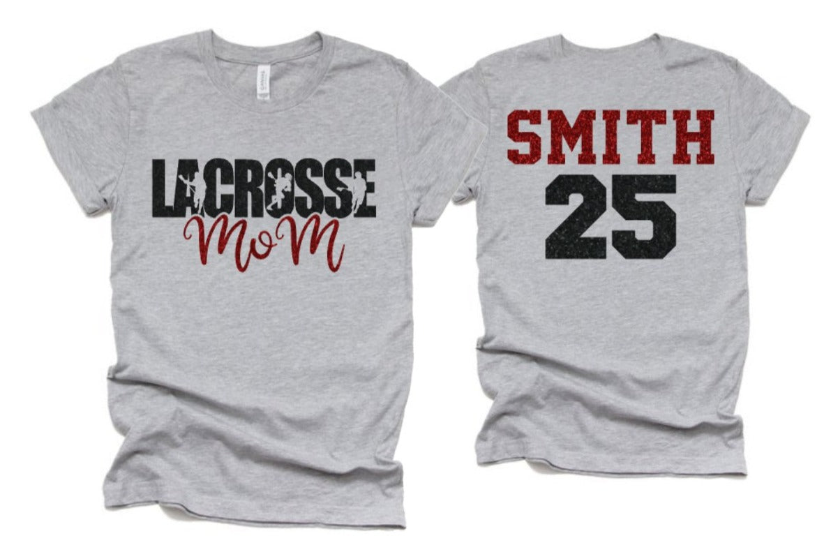 Glitter Lacrosse Mom shirt Lacrosse Shirts Glitter Lacrosse Mom shirt  Lacrosse Bling Lacrosse Spirit Wear Bella Canvas Tshirt