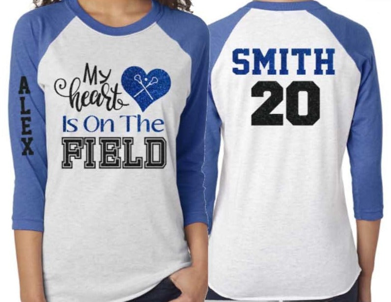 Lacrosse Mom Shirt: My Heart Is On That Field Tee Lacrosse Mom Shirt: My Heart Is On That Field Tee