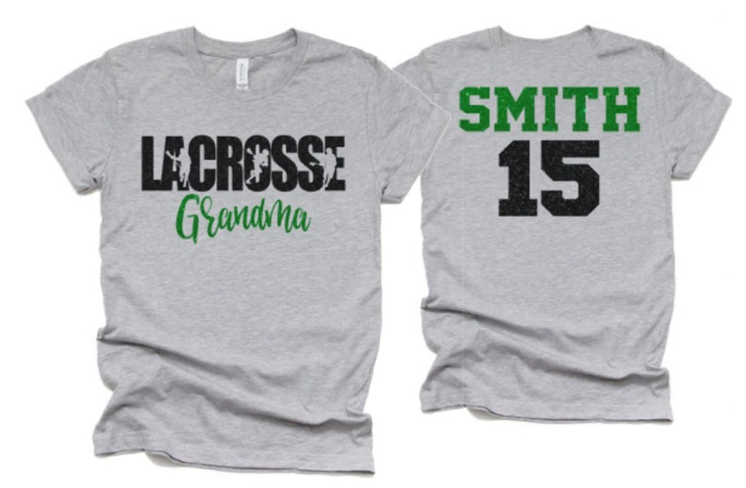 Glitter Lacrosse Grandma shirt Lacrosse Shirts Glitter Lacrosse shirt  Lacrosse Bling Lacrosse Spirit Wear Bella Canvas Tshirt