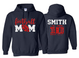Glitter Football Hoodies | Football Mom Hoodie | Mom Football Hoodie Glitter | Customize Colors
