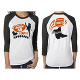 Glitter Drill Team & Football Mom Baseball Shirt| Customize Your Colors