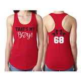 Glitter Football  Mom Tank Top | Racerback Tank Top | Football Tank Top | That's My Boy | Customize Team & Colors