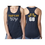 Glitter Football  Mom Tank Top | Racerback Tank Top | Football Tank Top | That's My Boy | Customize Team & Colors