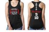 Glitter Football  Mom Tank Top | Football Tank Top | Two Numbers |  Racerback Tank Top | Customize