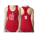 Glitter Football Mom Shirt | Football Racerback Tank | I'll Always Be Your Biggest Fan | Customize with your Team & Colors
