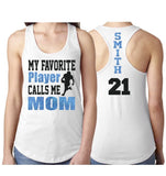 Glitter Football Mom Tank | My Favorite Player Calls Me Mom | Football Racerback Tank | Customize