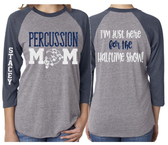 Glitter Percussion Mom shirt | Band Shirts | Band Mom Shirts | Band Bling | Band Spirit Wear | Customize with your Colors