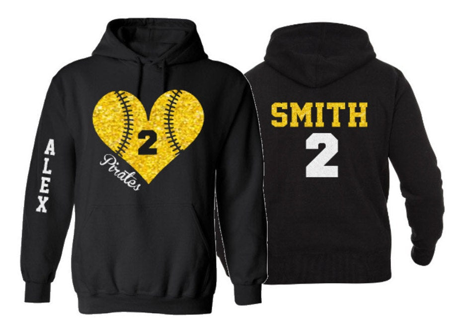 Glitter Baseball Hoodie Baseball Heart Hoodie Baseball Hoodies