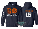 Glitter Basketball Hoodie | Basketball Hoodie | Customize with your Team & Colors | Adult or Youth Sizes
