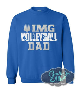 Glitter Volleyball Hoodie | I Love My Volleyball Player | Customize with your Team & Colors