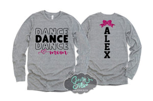 Glitter Dance Shirt | Long Sleeve Dance Shirt | My Heart is on that Field | Customize colors