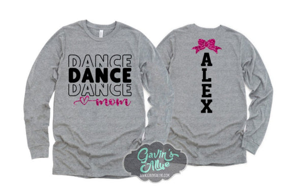 Glitter Dance Shirt | Long Sleeve Dance Shirt | My Heart is on that Field | Customize colors