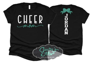 Glitter Cheer Mom Shirt | Cheer Shirt | Cheer Bling | Cheer Spirit Wear | Short Sleeve |Bella Canvas Tshirt |  Customize Your Team & Colors