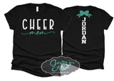 Glitter Cheer Mom Shirt | Cheer Shirt | Cheer Bling | Cheer Spirit Wear | Short Sleeve |Bella Canvas Tshirt |  Customize Your Team & Colors