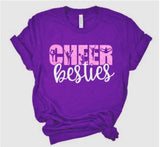 Glitter Cheer Besties Shirt | Cheer Tshirts | Cheerleading Shirts | Biggest Fan | Cheerleader Gift | Glitter Megaphone Shirt | Bella Canvas T-shirt