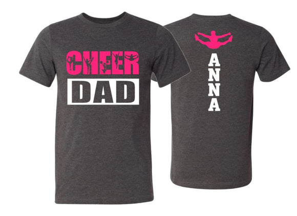 Cheer Dad Shirt| Short Sleeve T-shirt | Cheer Shirt | Cheer Spirit Wear | Customize your team & colors