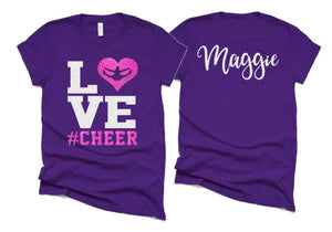 Glitter Cheer Shirt | Cheer Tshirts | Cheerleading Shirts | Biggest Fan | Cheerleader Gift | Glitter Megaphone Shirt | Bella Canvas T-shirt