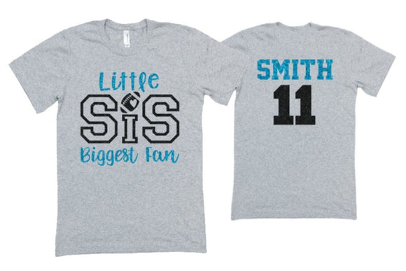 Glitter Football Sister Shirt | Football Shirts | Football Sister Shirts | Bella Canvas T Shirt
