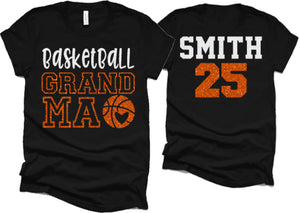 Glitter Basketball Grandma | Basketball Mom Shirt | Bella Canvas Tshirt | Basketball Mom Shirt | Customize Colors