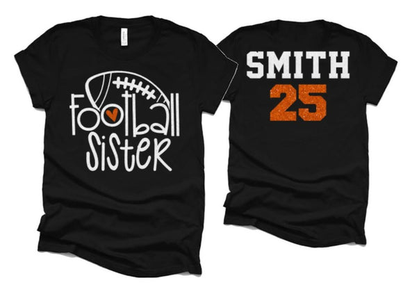 Glitter Football Sister Shirt | Football Sister Shirts | Football Spirit Wear | Bella Canvas T Shirt | Football Bling