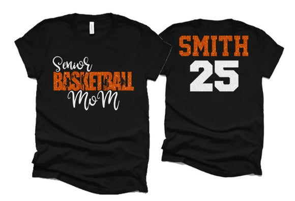 Glitter Basketball Mom Shirt | Senior Basketball Mom Shirt | Basketball Bling | Basketball Spirit Wear | Bella Canvas Tshirt | Basketball Mom Shirt