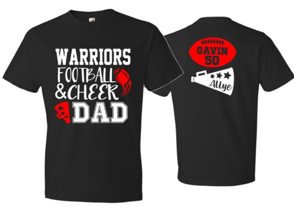 Football and Cheer Dad Shirt | Football Shirts | Short Sleeve T-shirt | Customize your team & colors