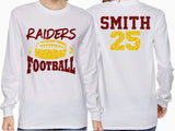 Football Mama Shirt | Glitter Football  Long Sleeve Shirt | Football Bling | Football Spirit Wear | Customize Team and Colors