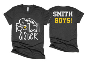 Glitter Football Sister Shirt | Football Sister Shirts | Football Spirit Wear | Bella Canvas T Shirt | Football Bling