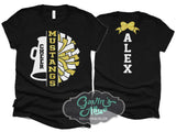 Glitter Cheer Shirt | Cheer Tshirts | Cheerleading Shirts | Cheerleader Gift | Glitter Megaphone Shirt | Bella Canvas T-shirt