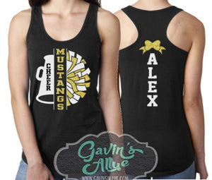 Glitter Cheer Tank Top | Cheer Mom Tank Top | Racerback Tank