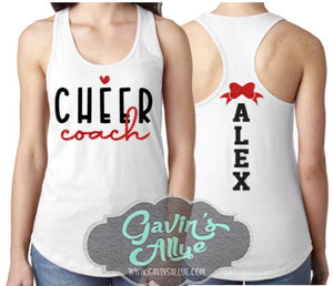 Glitter Cheer Tank Top | Cheer Coach Tank Top | Racerback Tank