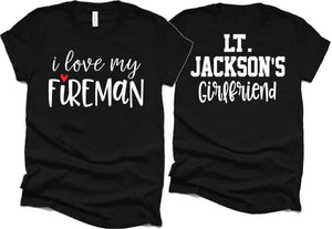 I Love My Fireman Shirt | Personalized fireman t shirt | Custom Firefighter Shirt  | Firefighter Shirt