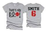 Glitter Baseball Sister Shirt | That's My Bro! | Bella Canvas Tshirt | Sister Shirt | Youth or Adult