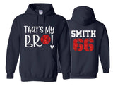 Glitter Baseball That's My Bro Hoodie | Customize with your Team & Colors | Adult or Youth Sizes