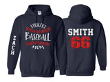 Glitter Baseball Stitch Mom Hoodie | Baseball Hoodie | Baseball Spirit Wear | Customize with your Colors