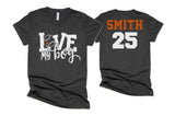 Glitter Love My Boy Baseball Shirt |Baseball Spirit wear | Baseball shirt | Bella Canvas Tshirt | Customize Your Colors
