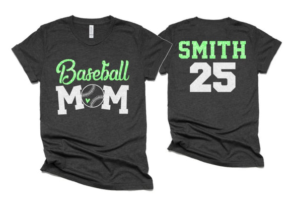 Glitter Baseball Shirt | Baseball Shirts | Baseball Mom | Custom Baseball Shirts | Customize Colors