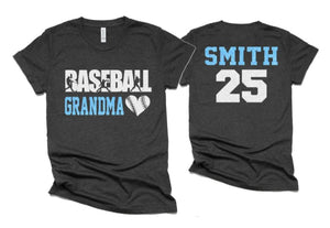 Glitter Baseball Shirt | Baseball Shirts | Baseball Grandma | Custom Baseball Shirts | Customize Colors