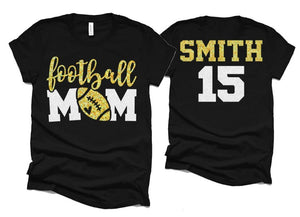 Glitter Football Shirt | Football Mom Shirts | Football Shirts | Cute Football Mom Shirts | Bella Canvas T-shirt