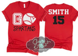 Glitter Baseball Shirt | Baseball Heart Shirt | Short Sleeve Baseball Shirt | Customize Colors