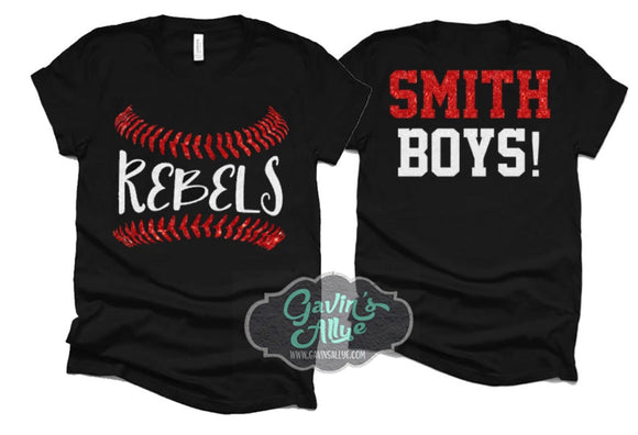 Glitter Baseball Mom Shirt | Baseball Shirt | Bella Canvas Tshirt | Customize your team & colors