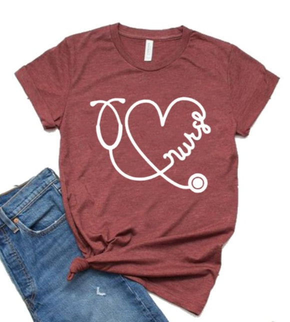 Nurse Shirts | RN Shirts | Nursing School Tee | Nursing Shirt | Gift for Nurse | Nurse heart T-Shirt | Bella Canvas Tshirt