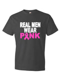 Adult Real Men Wear Pink Shirt| Short Sleeve T-shirt |Cancer Awareness
