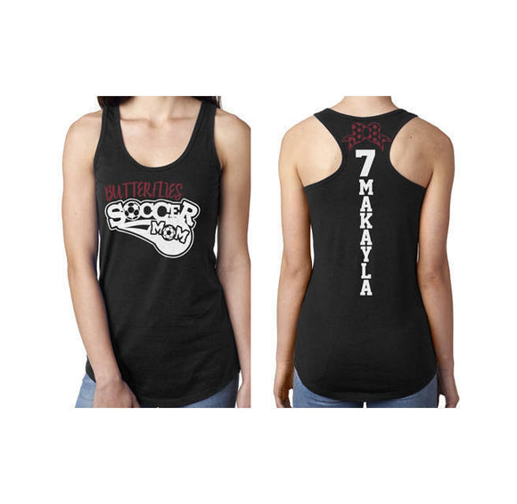 Glitter Soccer Mom Tank Top | Racerback Back| Soccer Tank | Customize Your Team & Colors