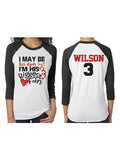 Glitter Basketball Shirt |  I May Be His Mom But I'm His Biggest Fan | Basketball Mom 3/4 Sleeve Shirt