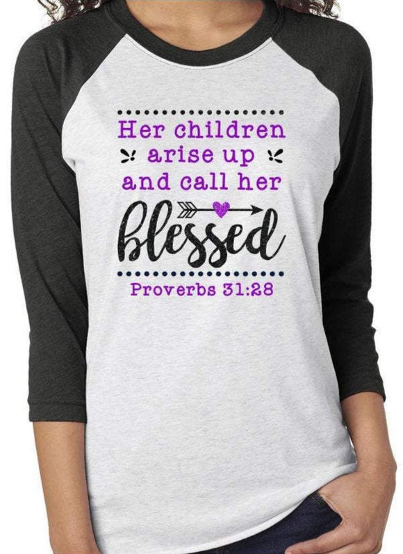 Glitter Blessed Moma Shirt |Proverbs 31:28 | Jesus Style shirt | Christian Shirt