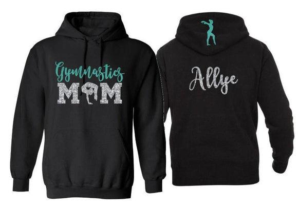 Glitter Gymnastics Hoodie | Gymnastics Mom Hoodie | Gymnastics Hoodie | Gymnastics Mom Shirts | Customize Colors