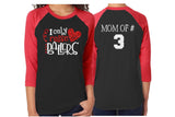 Glitter I Only Raise Ballers Baseball Shirt | Customized 3/4 Sleeve Raglan | Basketball Mom Shirt