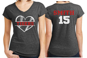 Glitter Baseball Shirt | Baseball Mom Shirt | Short Sleeve Baseball Shirt | Customize Team & Colors